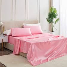 Pink Satin Queen Bed Sheets