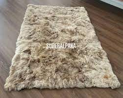 luxurious warm grey alpaca fur rug