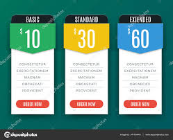 Comparison Price Chart Table Pricing Plan Vector Template