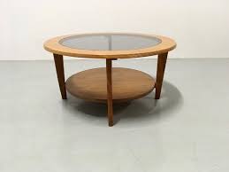 Vintage Danish Round Coffee Table With