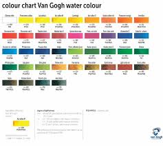van gogh watercolor paint color chart