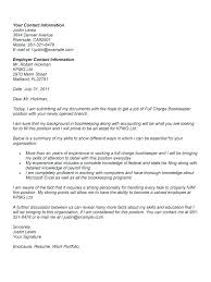 Cover Letter Sample For Bookkeeper Bookkeeping Cover Letter Example