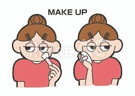 loose ilration of a doing makeup