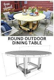 Diy Round Outdoor Dining Table With