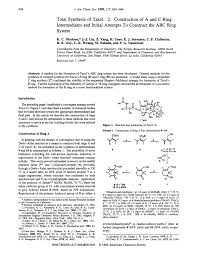 total synthesis of taxol construction of a and c ring first page