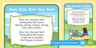 It was first printed in the year 1852 later the modern version was recorded in 1881 with a different tune. Row Row Row Your Boat Nursery Rhymes Uk Teacher Made
