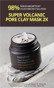 super volcanic pore clay mask 2x