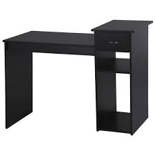 This is great for small spaces!! Small Spaces Home Office Computer Desk With Drawer And 2 Tiered Storage Shelves Black Walmart Com Walmart Com
