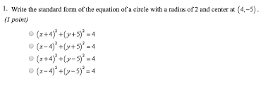 Write The Standard Form Of The Equation