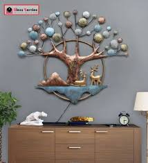 Tree Shape Multicolor Metal Wall Art