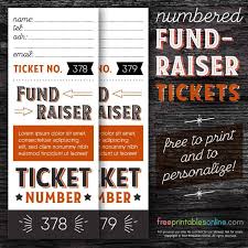 Numbered Fundraising Ticket Template Free Printables Online