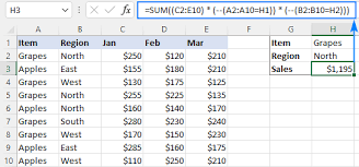 excel sumif multiple columns with one
