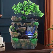 Indoor Water Fountain Table Decor Led