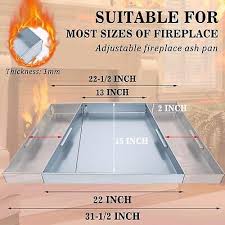 Adjustable Fireplace Tray Ash Pan For