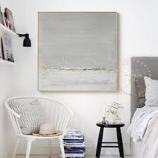 Minimal Gray And White Canvas Wall Art