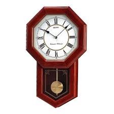 Oak Wooden Wall Battery Chiming Clock