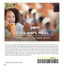 Getting olive garden promo codes and olive garden coupons for olivegarden.com has never been easier, thanks to giving assistant. Olive Garden One Free Kids Meal With Adult Entree Purchase Through March 21st