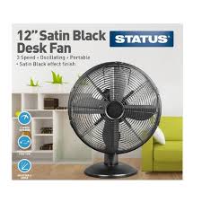 Constructed with quality and durability, the grills will not rust or corrode. Status 12 Inch Oscillating Desk Fan Satin Black Electrical World