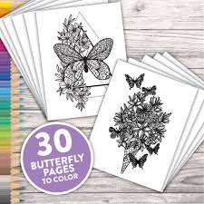 See more ideas about colouring pages, butterfly coloring page, adult coloring pages. Printable Adult Coloring Pages Butterfly Moth Floral Etsy