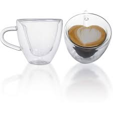 Coffee Double Wall Glass Heart Shape