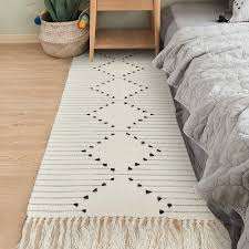elloevn woven cotton area rug 60x130cm