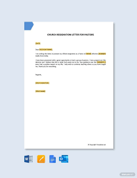 free church resignation letter template