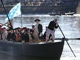 George washington crosses the delaware. Thousands Gather To Watch Reenactment Of Washington S Crossing Of Delaware The Spokesman Review