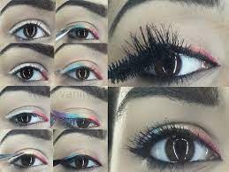 how to do rainbow eye makeup eyeliner