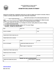 ohio motor vehicle bill of form