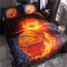 Bed Set Basketball And Fire Duvet Cover