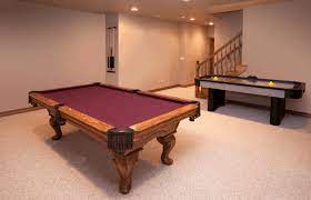 sized pool table for a basement