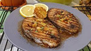 king fish steak with lemon garlic