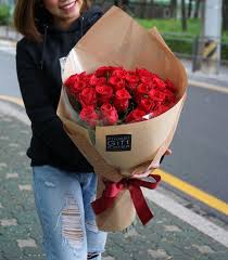 red rose bouquet flower gift korea