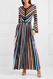 Mary Katrantzou Maya Striped Crochet Knit Maxi Dress In