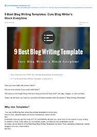 What's neat is that you can use all your normal shortcodes. 9 Best Blog Writing Templates