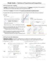 Systems Of Linear Equations Study Guide