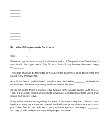 letter of compionate care leave