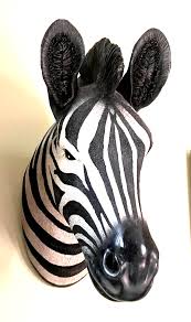 Ultra Realistic Lg Zebra Head Wall