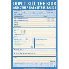 Babysitter Checklist Notepad In Notepads And Pens