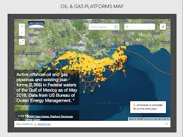 Gulf Coast Oil Gas Platforms Map By Saltwater Recon Com