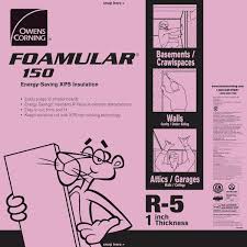 Foamular 150 1 In X 4 Ft X 8 Ft R 5 Scored Square Edge Rigid Foam Board Insulation Sheathing