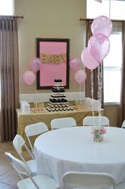 diy pink gold baby shower decorations