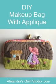 diy makeup bag with applique