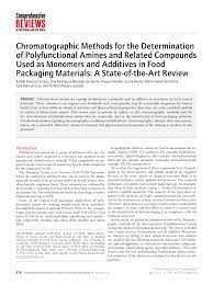 PDF) Chromatographic Methods for the Determination of Polyfunctional Amines  and Related Compounds Used as Monomers and Additives in Food Packaging  Materials: A State‐of‐the‐Art Review