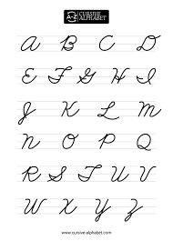 cursive alphabet letters a to z