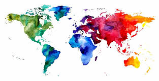 Red Art R3040 World Map Water Colour