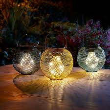 Homebase Edit Solar Solar Mesh Lantern