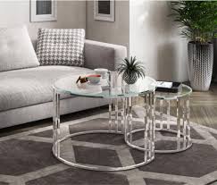 Eclipze Clear Glass Coffee Table Set