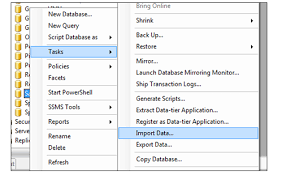 importing data from excel to sql
