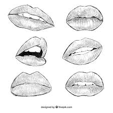 lips drawing images free on